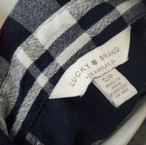 Lucky Brand Blue and White Plaid Button Down Shirt Women's Size Small Petite - Picture 4 of 12